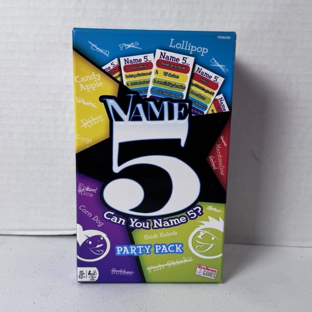 Name 5 Party Pack - Can You Name 5? Age 12+ Family Card Game -‎ *Complete*